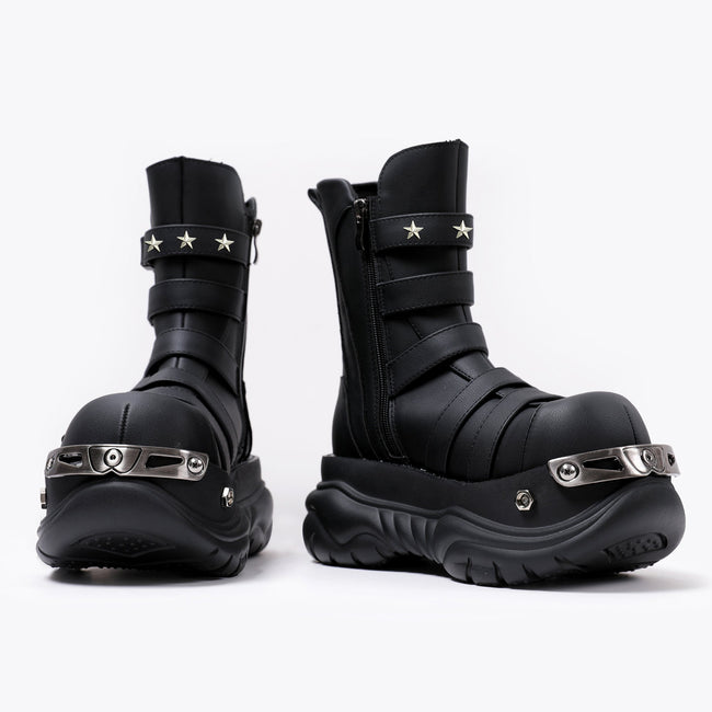 Metal Punk Round Toe Martin Boots Hover Image