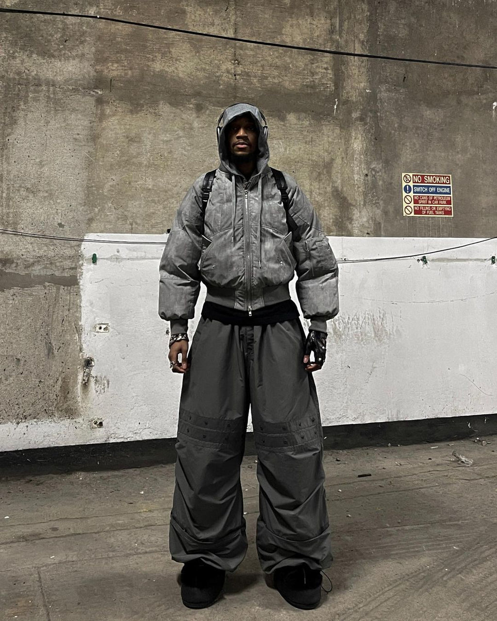 【23s November.】Distressed Mock Two-piece Design Sweatshirt Patchwork Cotton Jacket