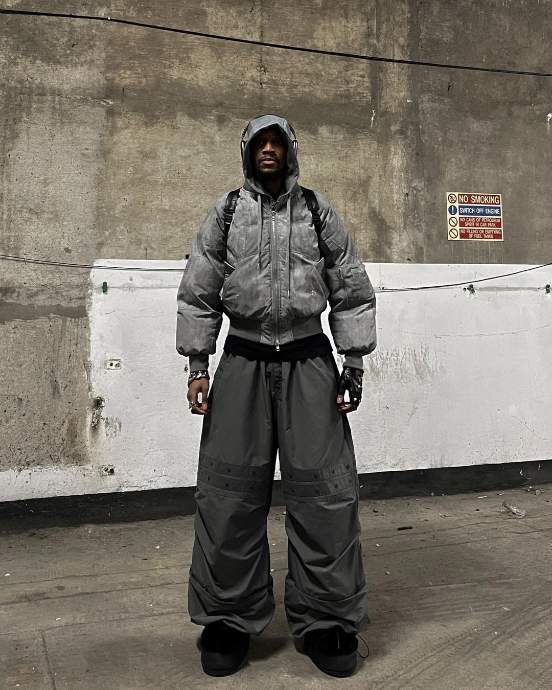 【23s November.】Distressed Mock Two-piece Design Sweatshirt Patchwork Cotton Jacket