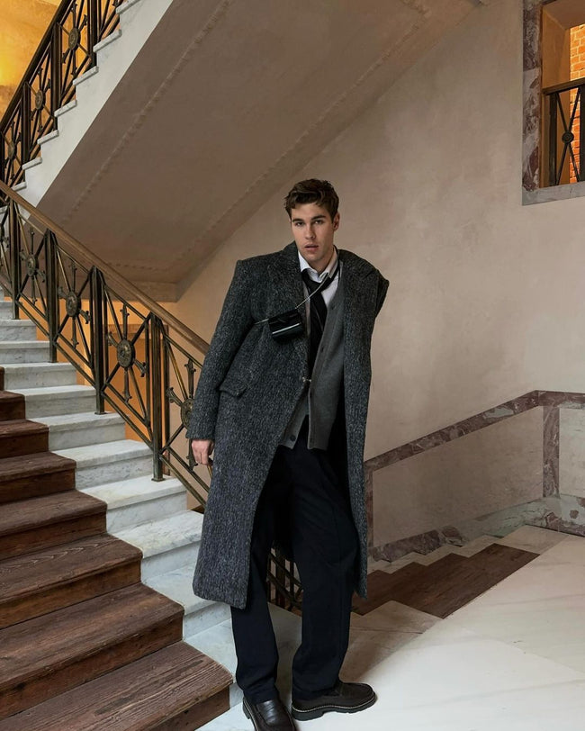 【23s October.】Oversized Shoulder-padded Wool Coat Hover Image