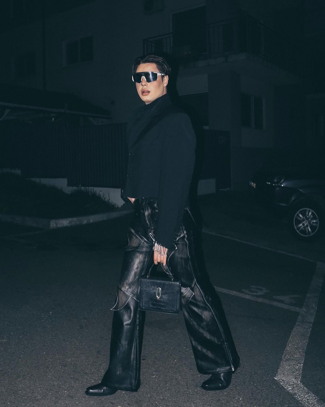 【23s November.】Distressed Faded Leather Trousers
