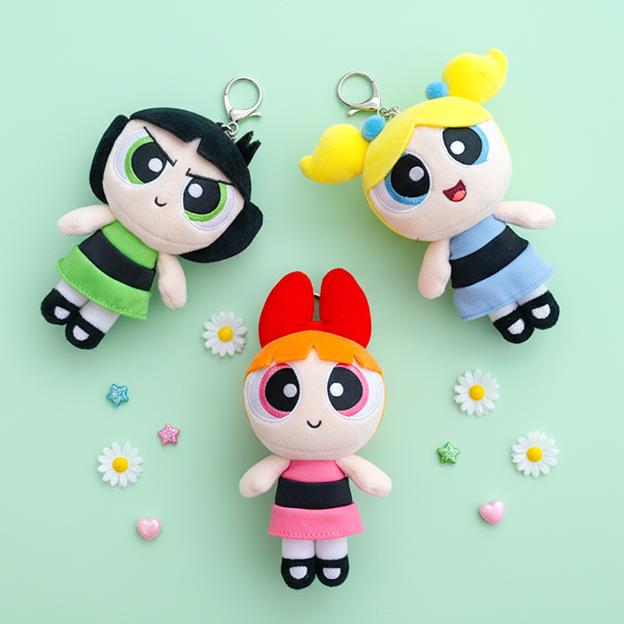 The Powerpuff Girls Plush Bag Charm Keychain