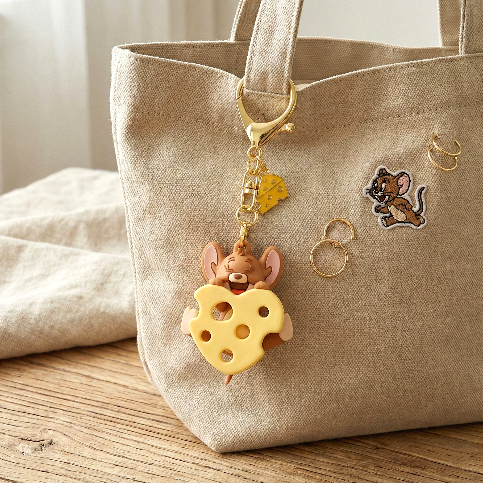 Tom & Jerry Pendant Keychain - I Love Cheese - Limited Edition - Jerry