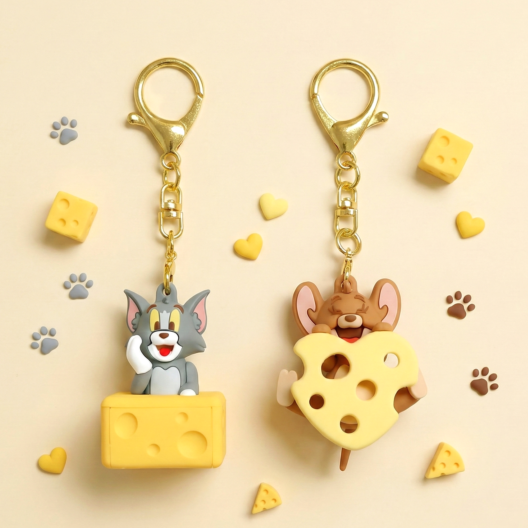 Tom & Jerry Pendant Keychain - I Love Cheese - Limited Edition - Jerry