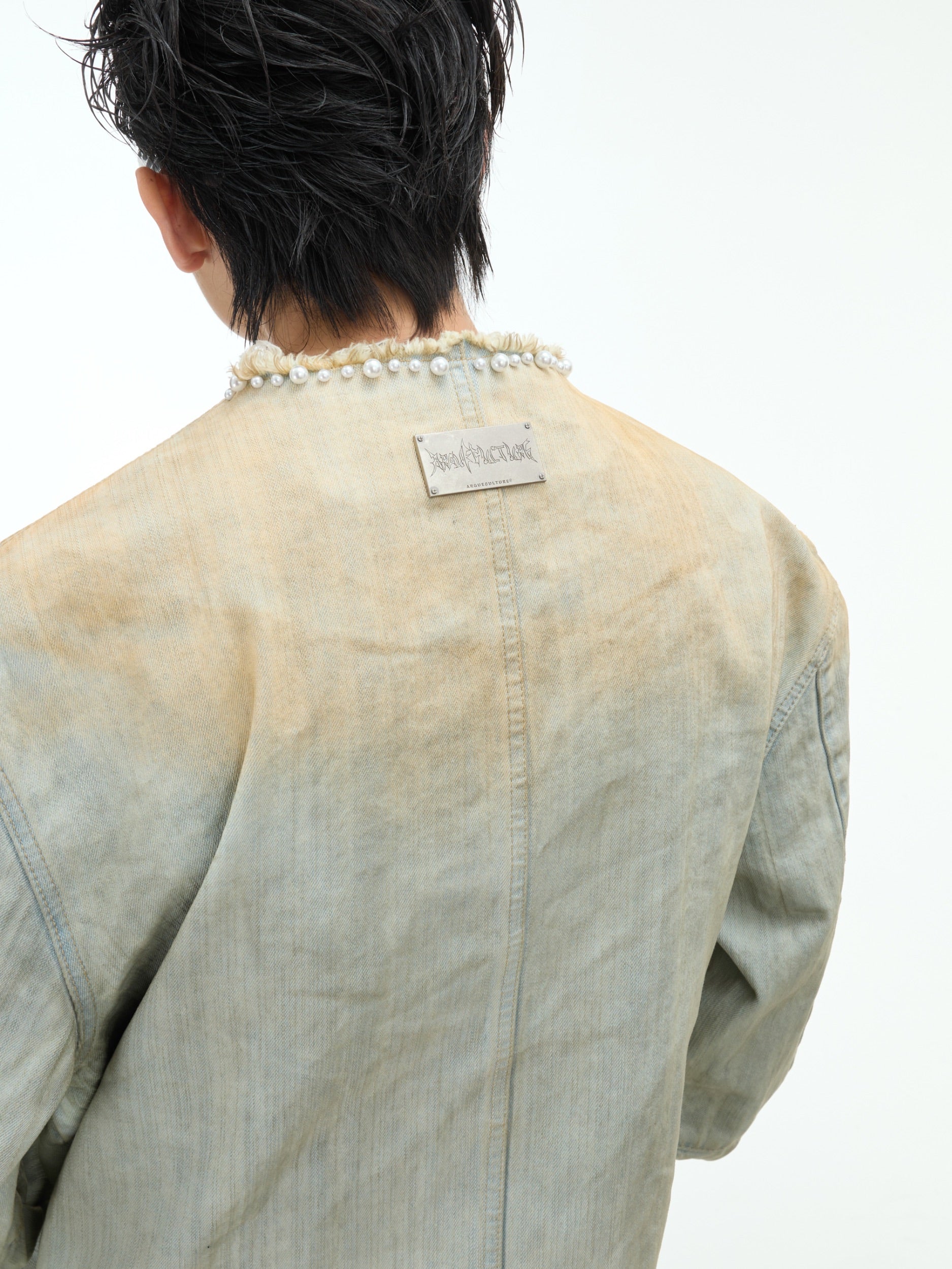 【25s Feb.】Pearl Embellished Vintage Denim Jacket
