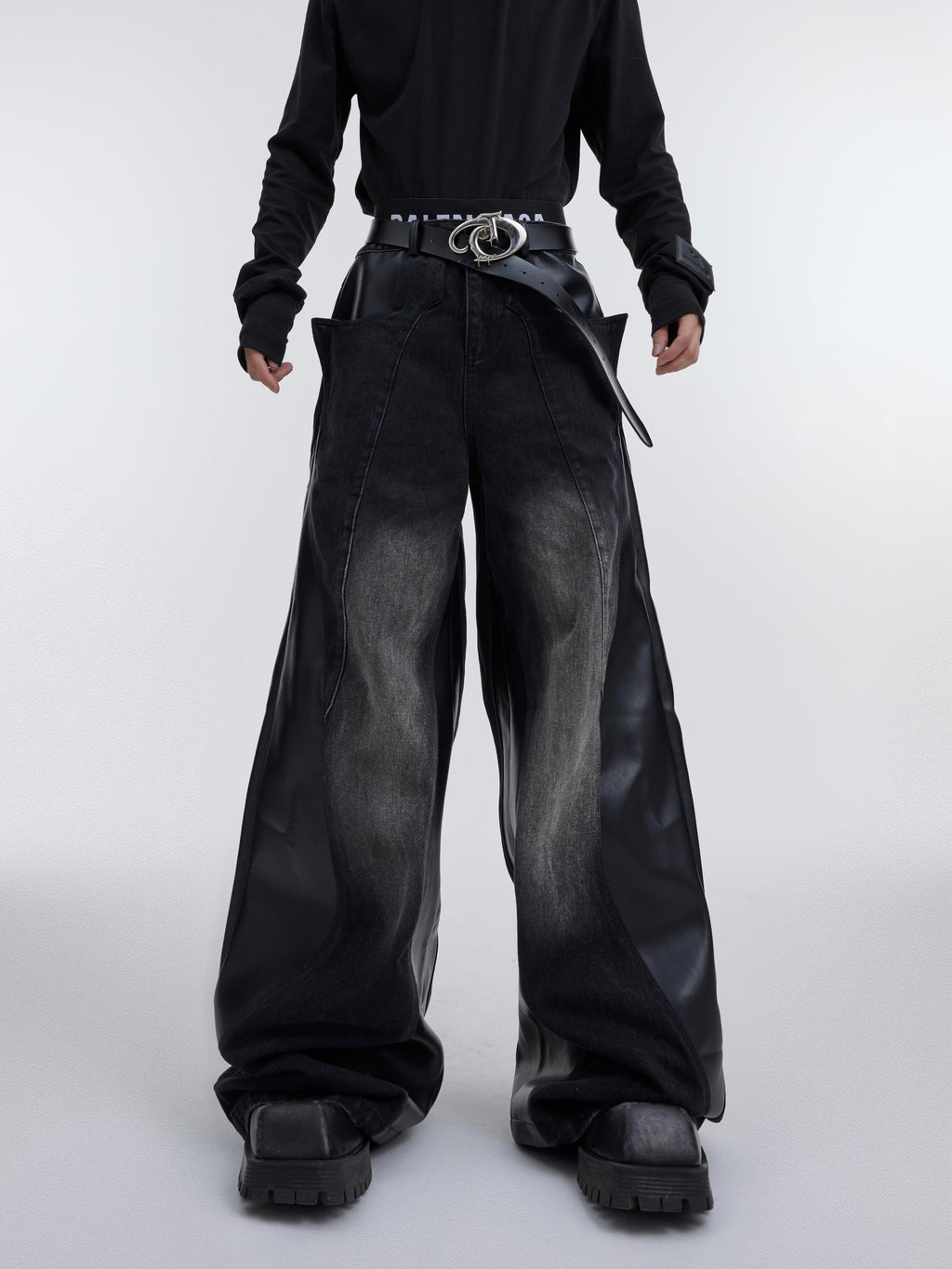 【25s Jul.】Washed Patchwork Contrasting Jeans