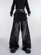【25s Jul.】Washed Patchwork Contrasting Jeans