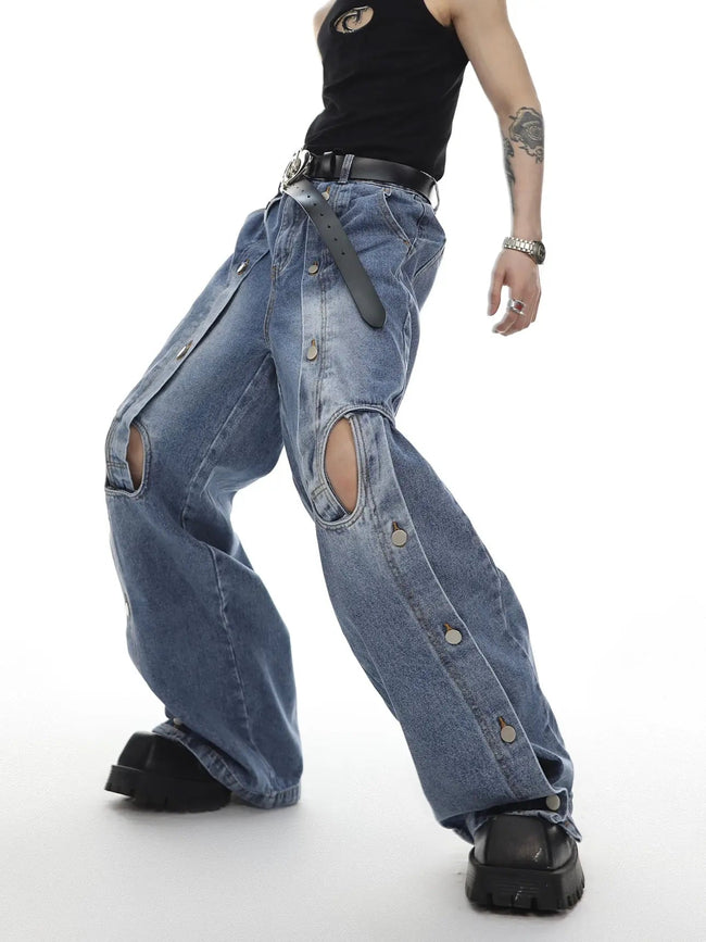 【25s Jun.】Irregular Cutout Jeans Hover Image