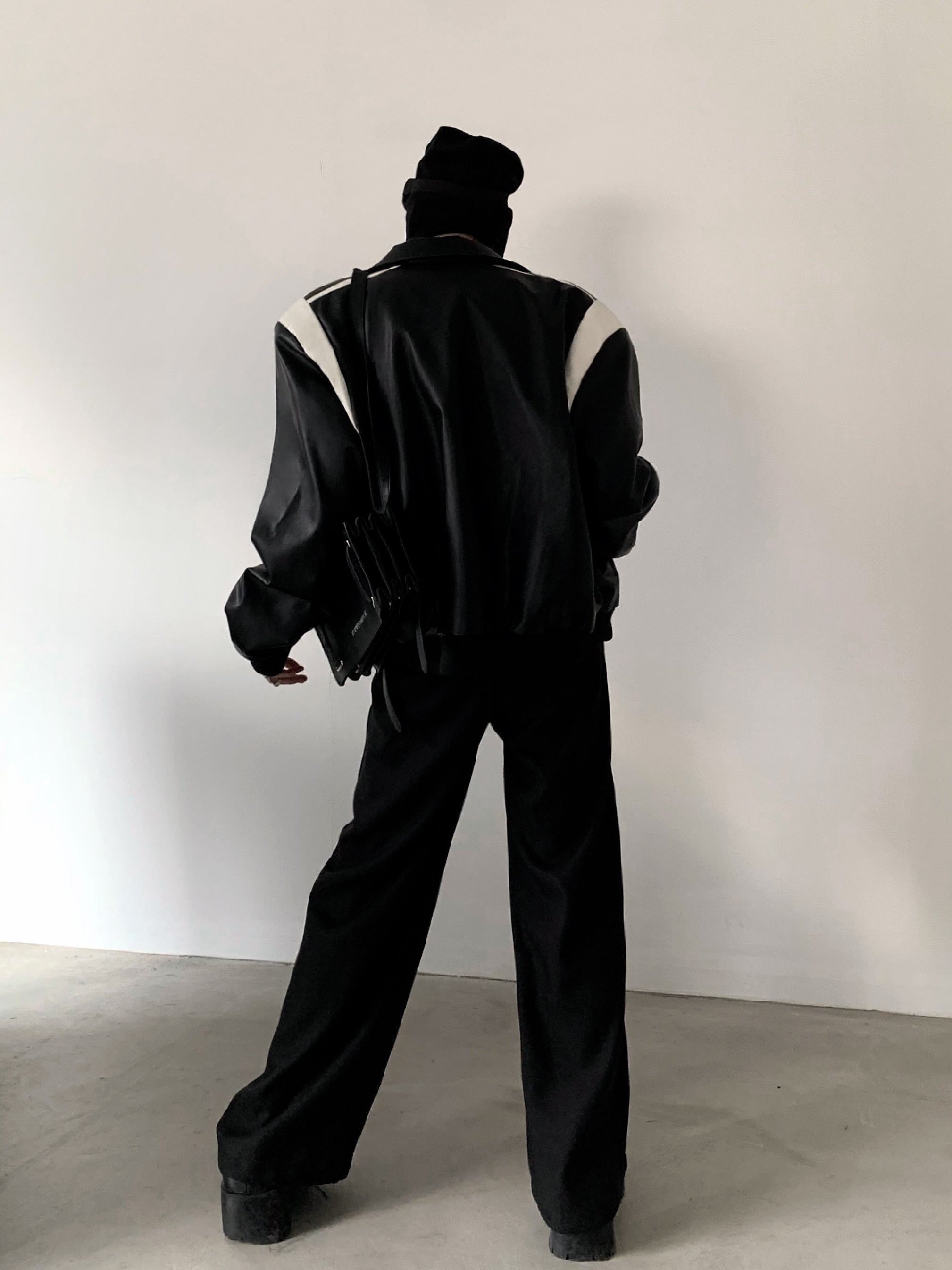 【25s Mar.】Black Patchwork Design Baseball Uniform