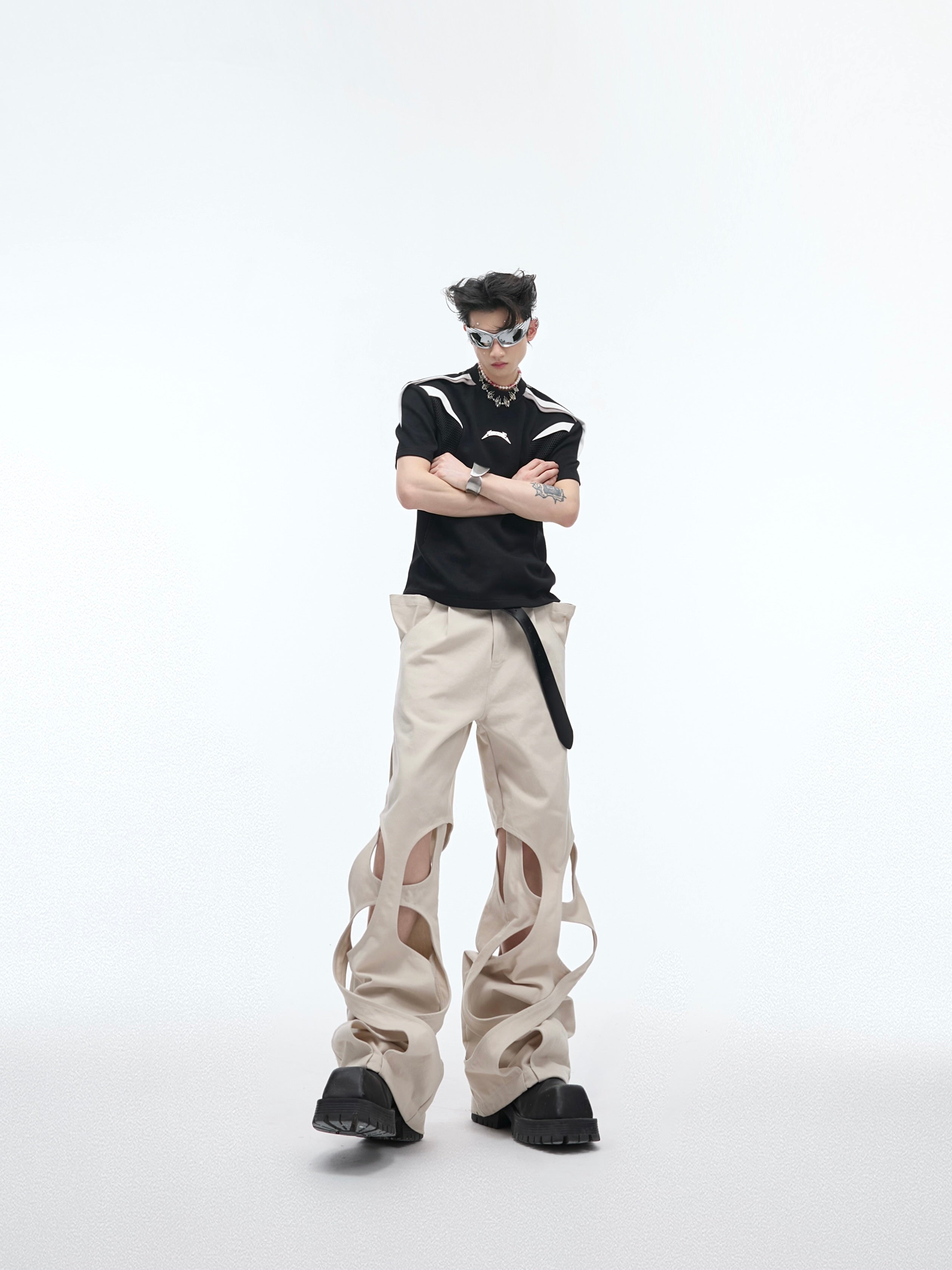 【25s Jul.】Trend Pioneer Hollow Wrap Casual Pants