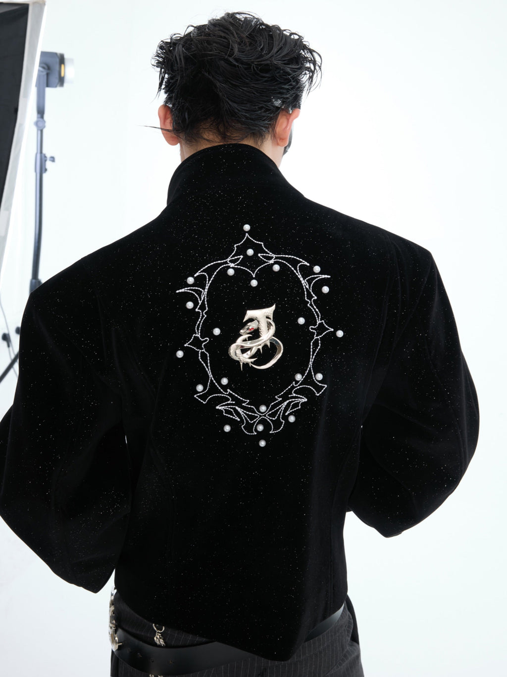 【25s Nov.】Glittery Metal Buttons Stand Collar Jacket