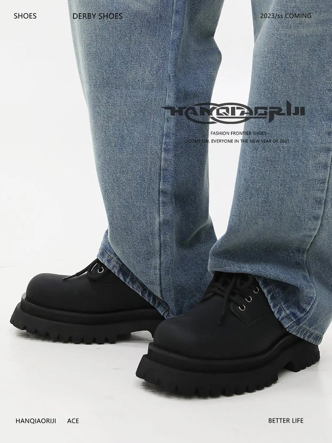 【New】Thick Sole Leather Shoes Main Image