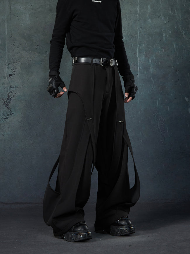 【25s Mar.】Deconstructed Patchwork Ribbon Trousers Hover Image