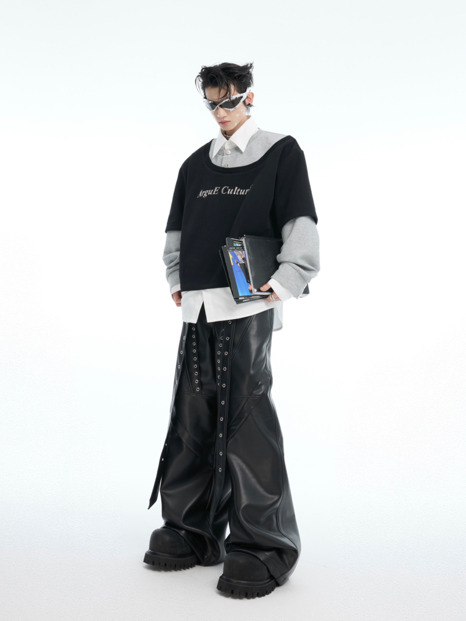 【25s Mar.】Niche Heavyweight Mock Three-piece Contrast Color Stitching Sweatshirt