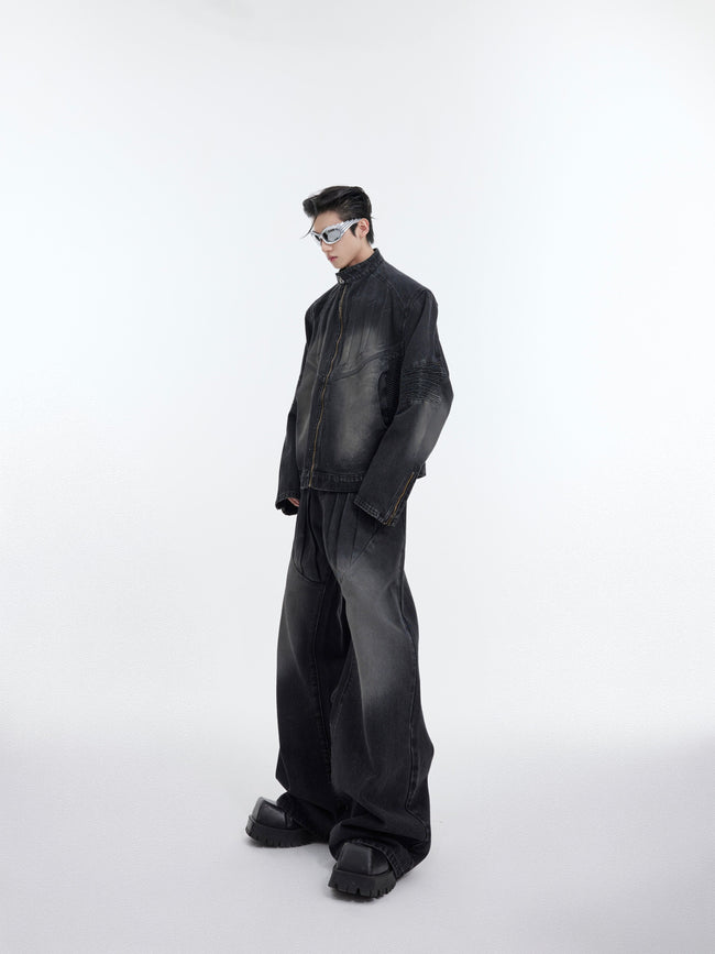 【24s January.】3D Relief Design Deconstructed Denim Suit Main Image