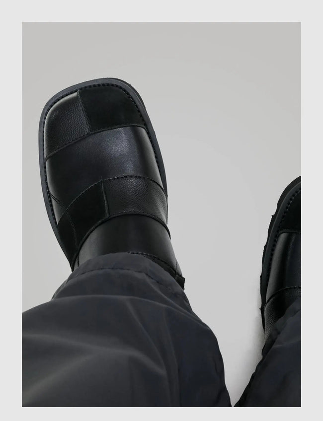 Stitching Square Toe Casual Shoes Hover Image