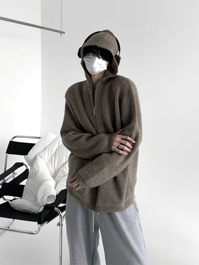 【23s November.】Half-zip Hooded Knitted Sweater Main Image
