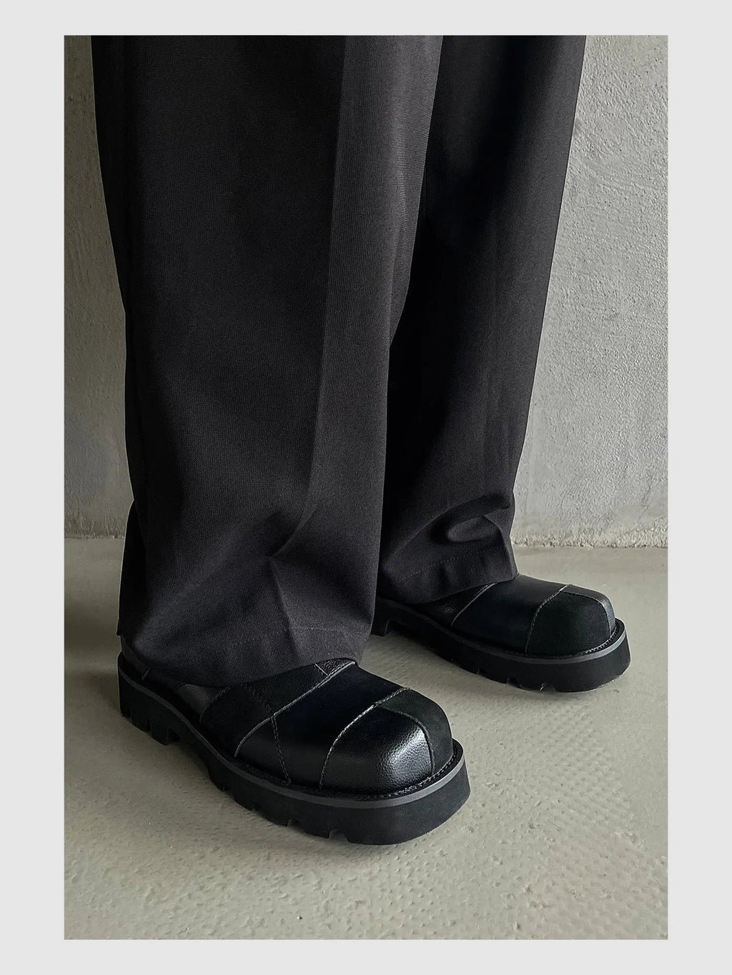 Stitching Square Toe Casual Shoes
