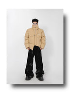 High Neck Asymmetrical Design Winter Coat
