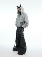 【25s Feb.】Rivet Stitching Doberman Hooded Couple Jacket