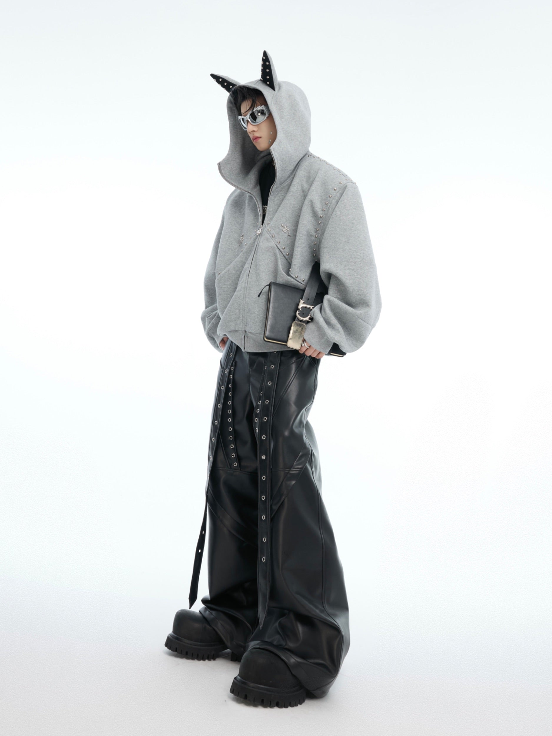 【25s Feb.】Rivet Stitching Doberman Hooded Couple Jacket