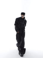 【23s Feb.】Large Pocket High Shoulder Leather Jacket