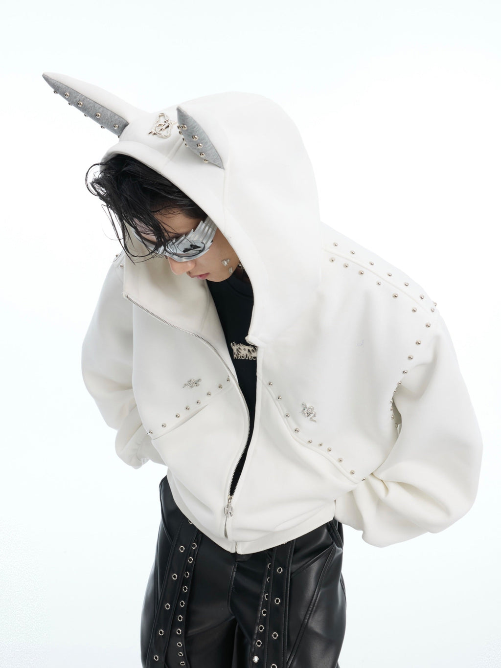 【25s Feb.】Rivet Stitching Doberman Hooded Couple Jacket