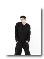 Collarless Suit Jacket