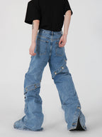 【25s Jun.】Metal Button Wide-leg Jeans
