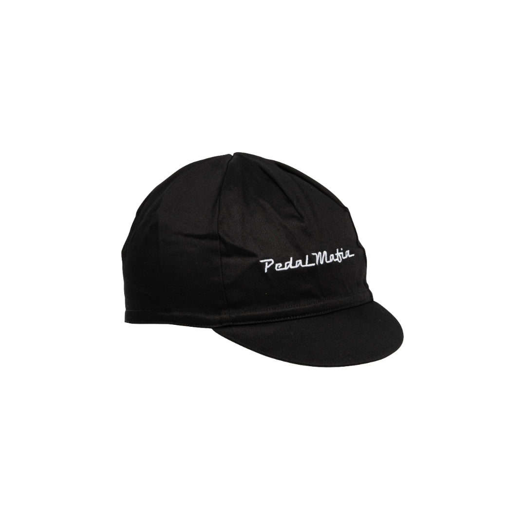 Cotton Cycling Cap - Black Traditional Logo