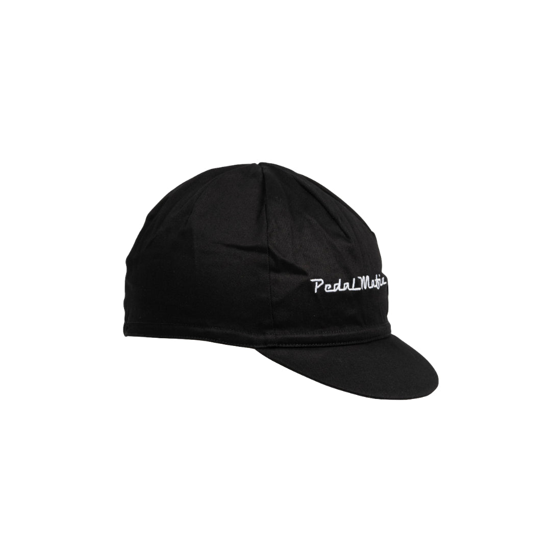 Cotton Cycling Cap - Black Traditional Logo