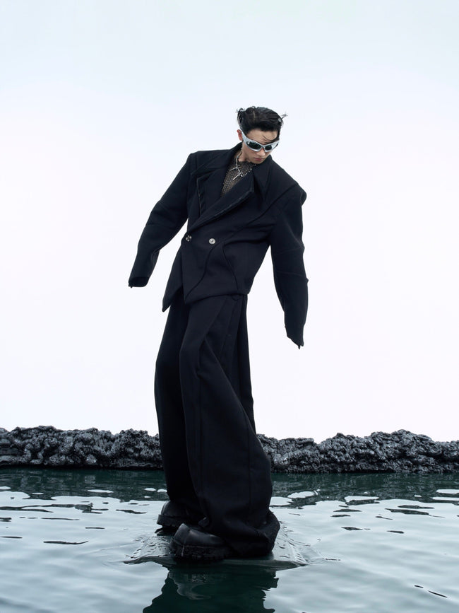【24s Nov.】Deconstructed Irregular Metal Button High-end Suit Hover Image