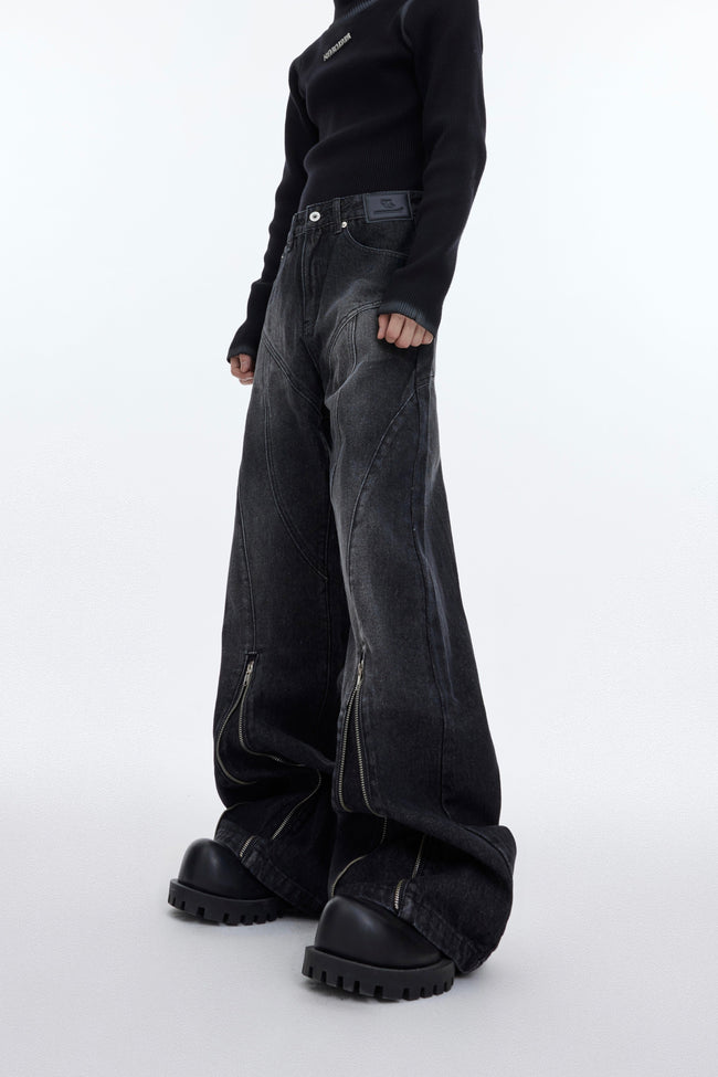【23s November.】Washed Distressed Structured Line Jeans Main Image
