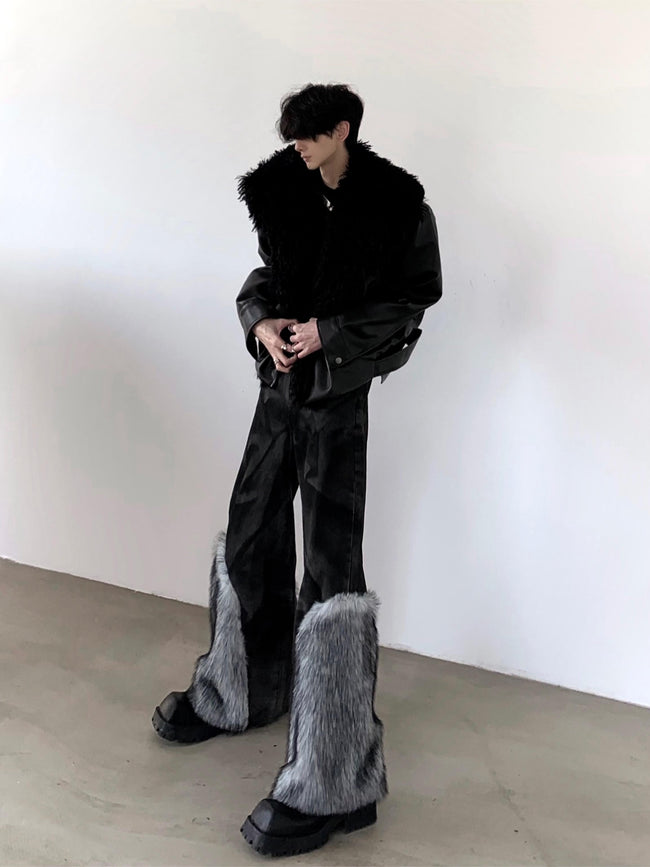 【25s Feb.】Large Fur Collar Leather Jacket Main Image