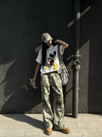 【25s Feb.】Camouflage American Embroidery Casual Pants