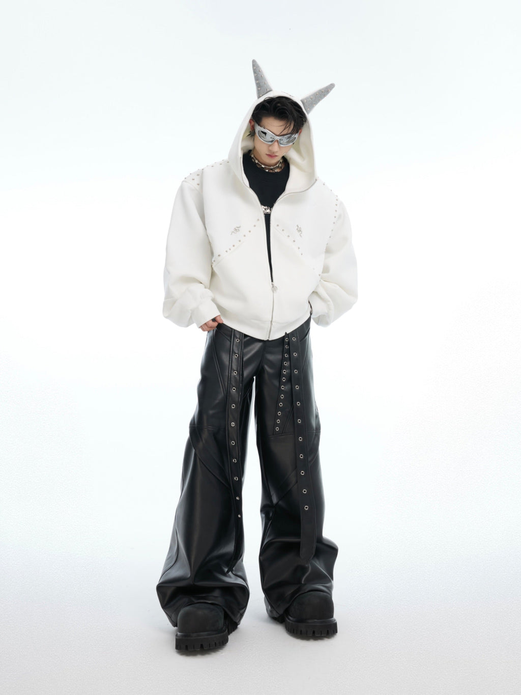 【25s Feb.】Rivet Stitching Doberman Hooded Couple Jacket