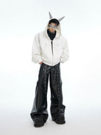 【25s Feb.】Rivet Stitching Doberman Hooded Couple Jacket