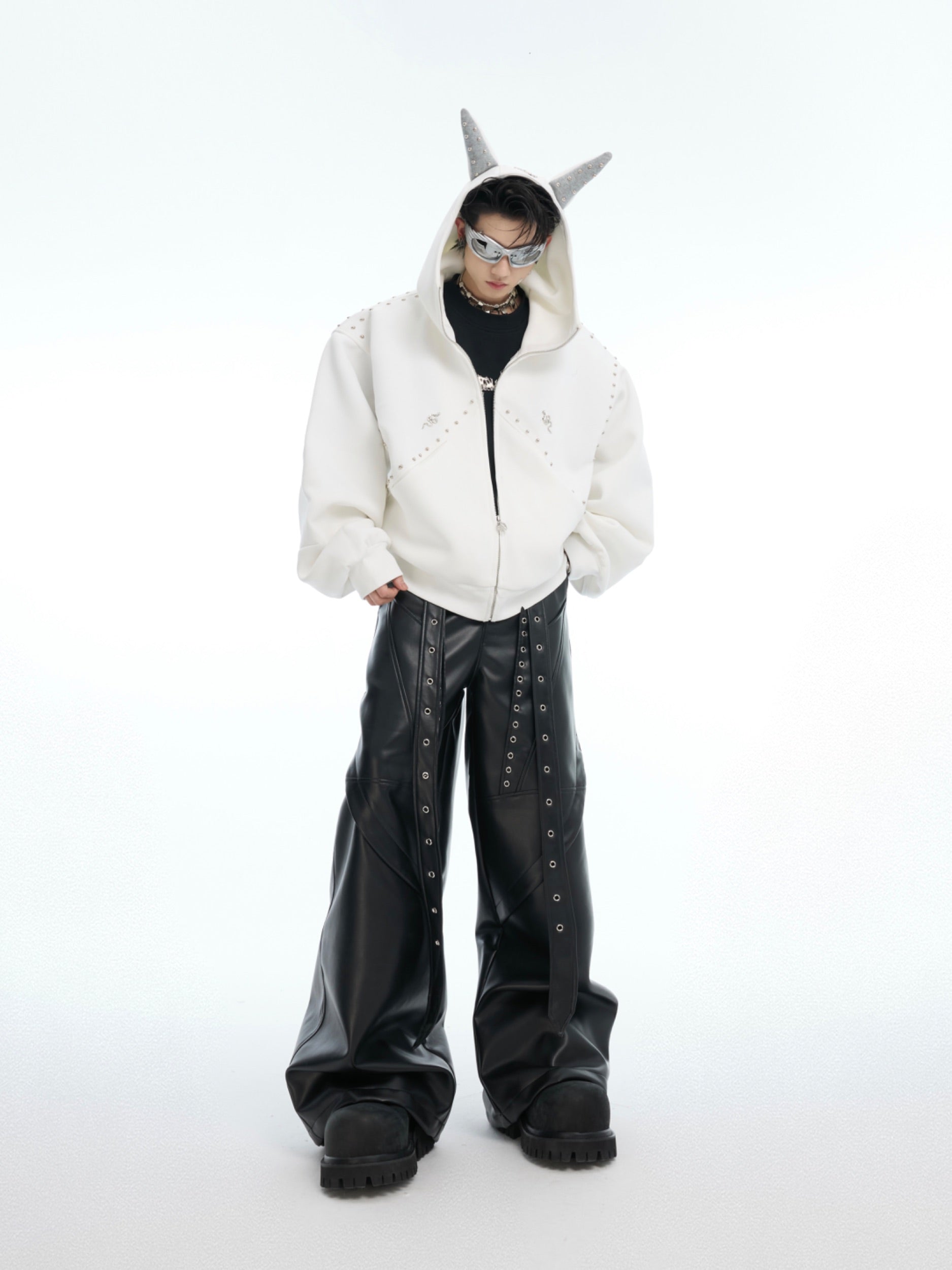 【25s Feb.】Rivet Stitching Doberman Hooded Couple Jacket