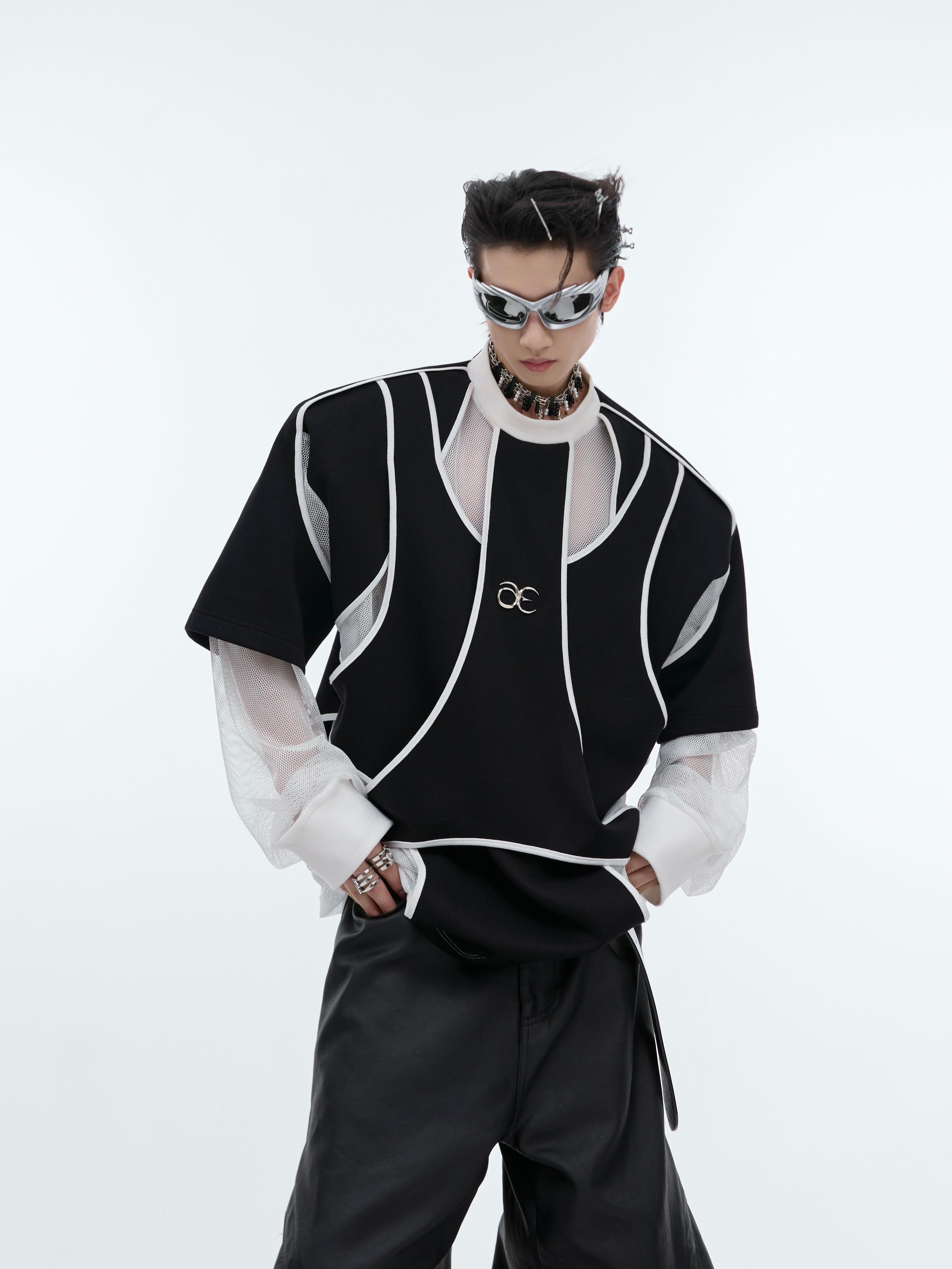 【24s Sep.】Mock Two-piece Crew Neck Sweatshirt