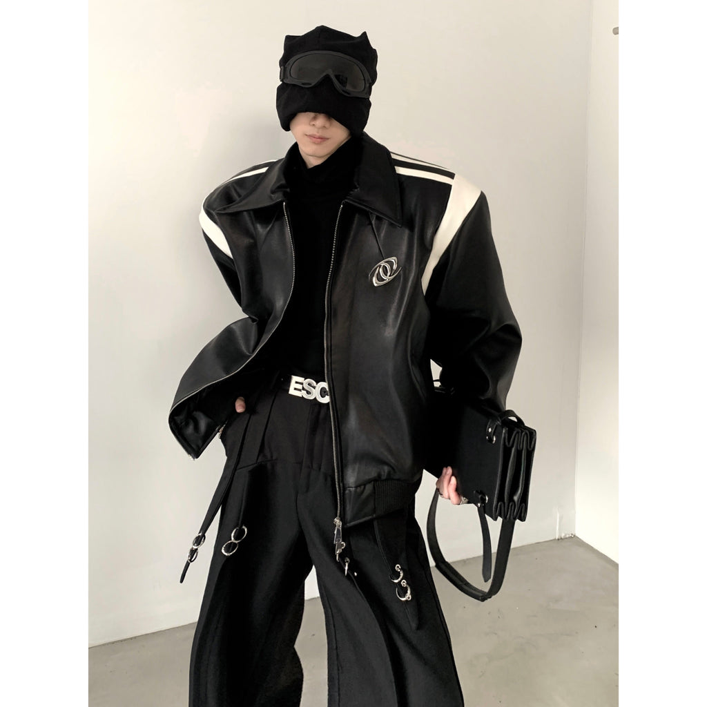【25s Mar.】Black Patchwork Design Baseball Uniform