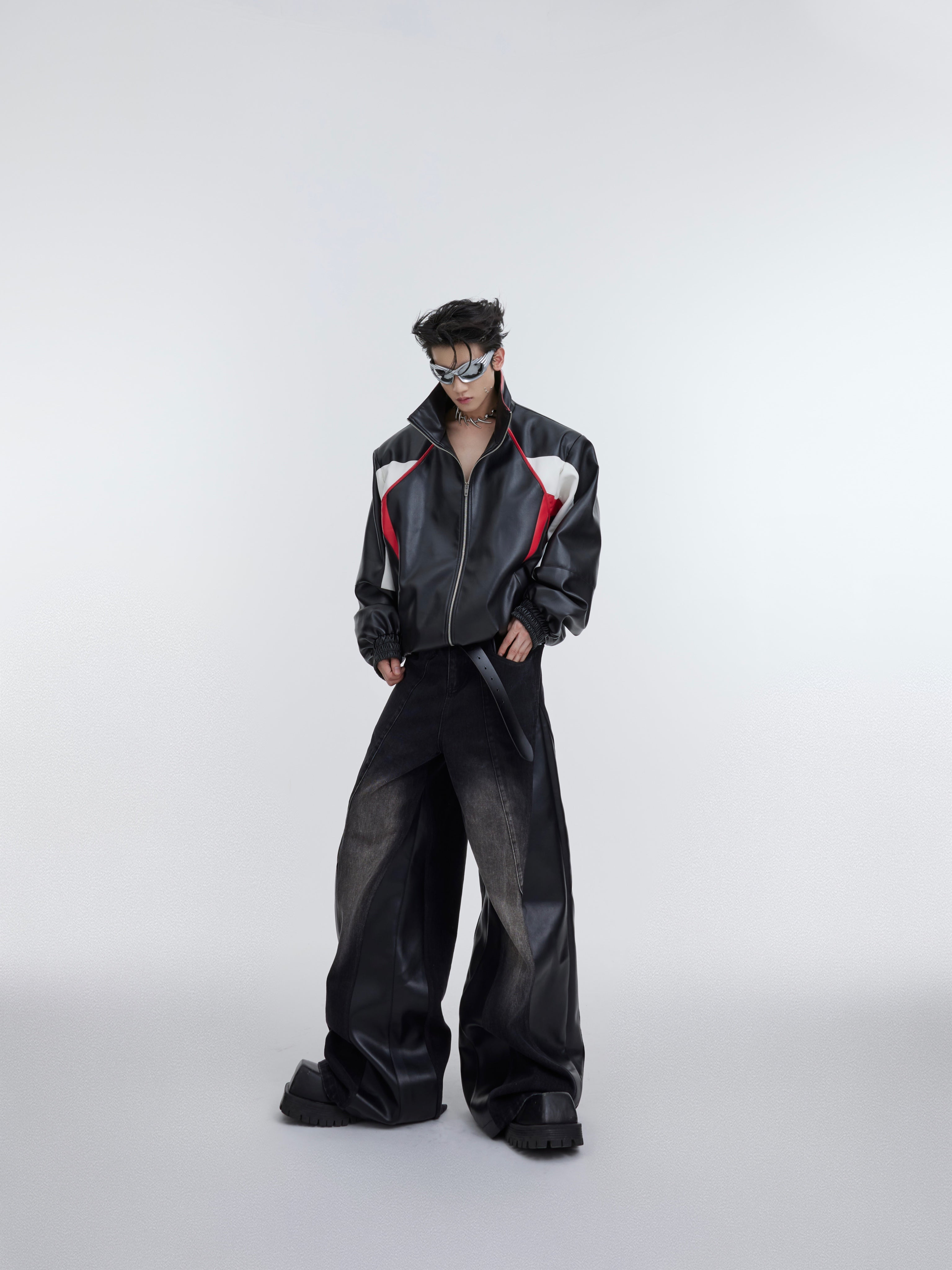 【25s Jul.】Washed Patchwork Contrasting Jeans