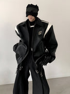 【25s Mar.】Black Patchwork Design Baseball Uniform