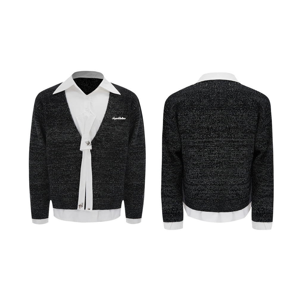 【25s Jan.】Shirt Mock Two Piece Stitching Sweater