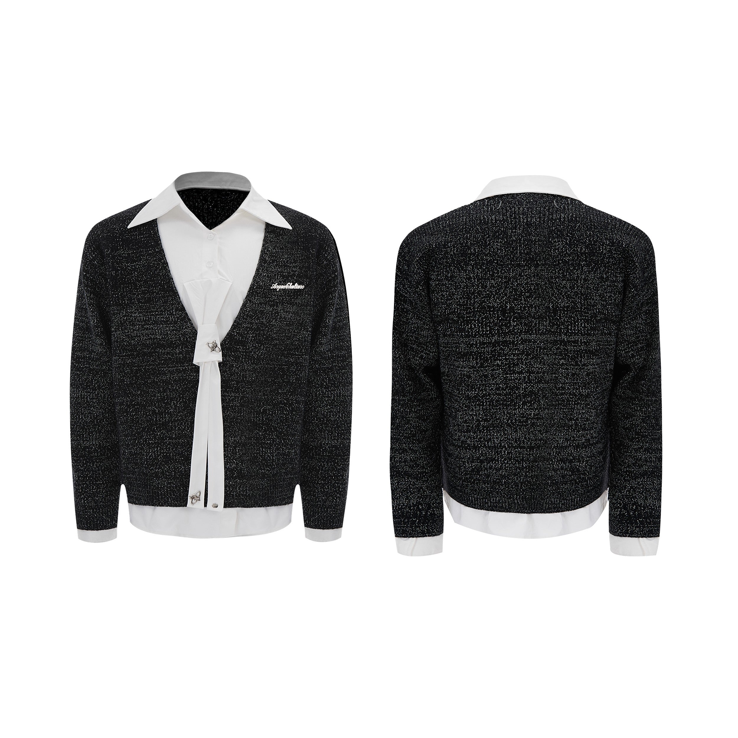 【25s Jan.】Shirt Mock Two Piece Stitching Sweater