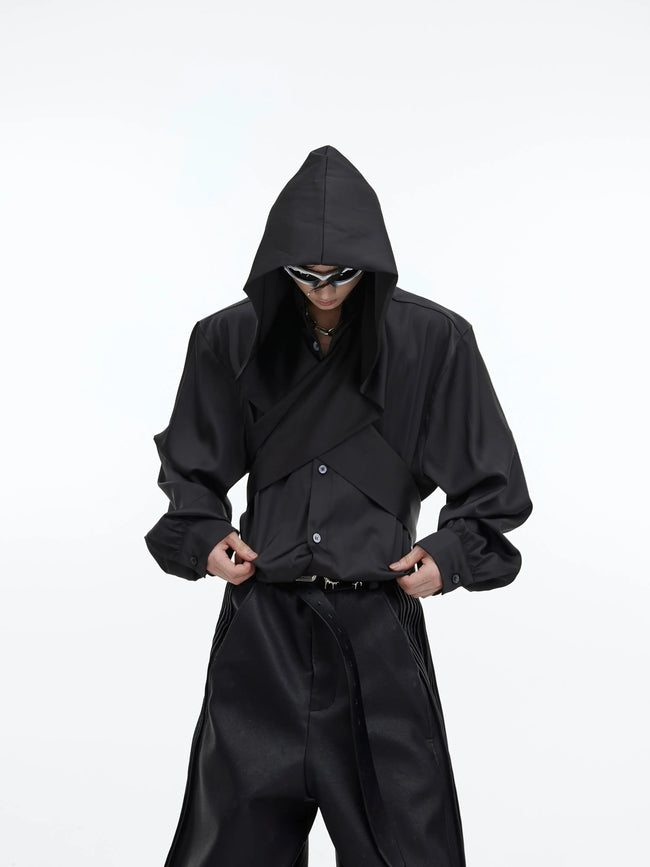 【23s September.】Shawl Hooded Long Streamer Shirt Main Image
