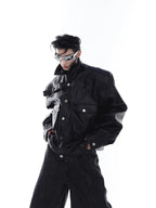 【23s Feb.】Large Pocket High Shoulder Leather Jacket