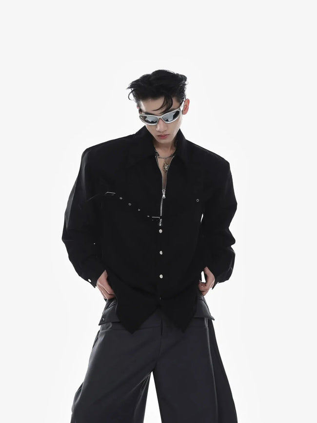 【23s Mar.】Zip Long Sleeve Camisole Shirt Hover Image
